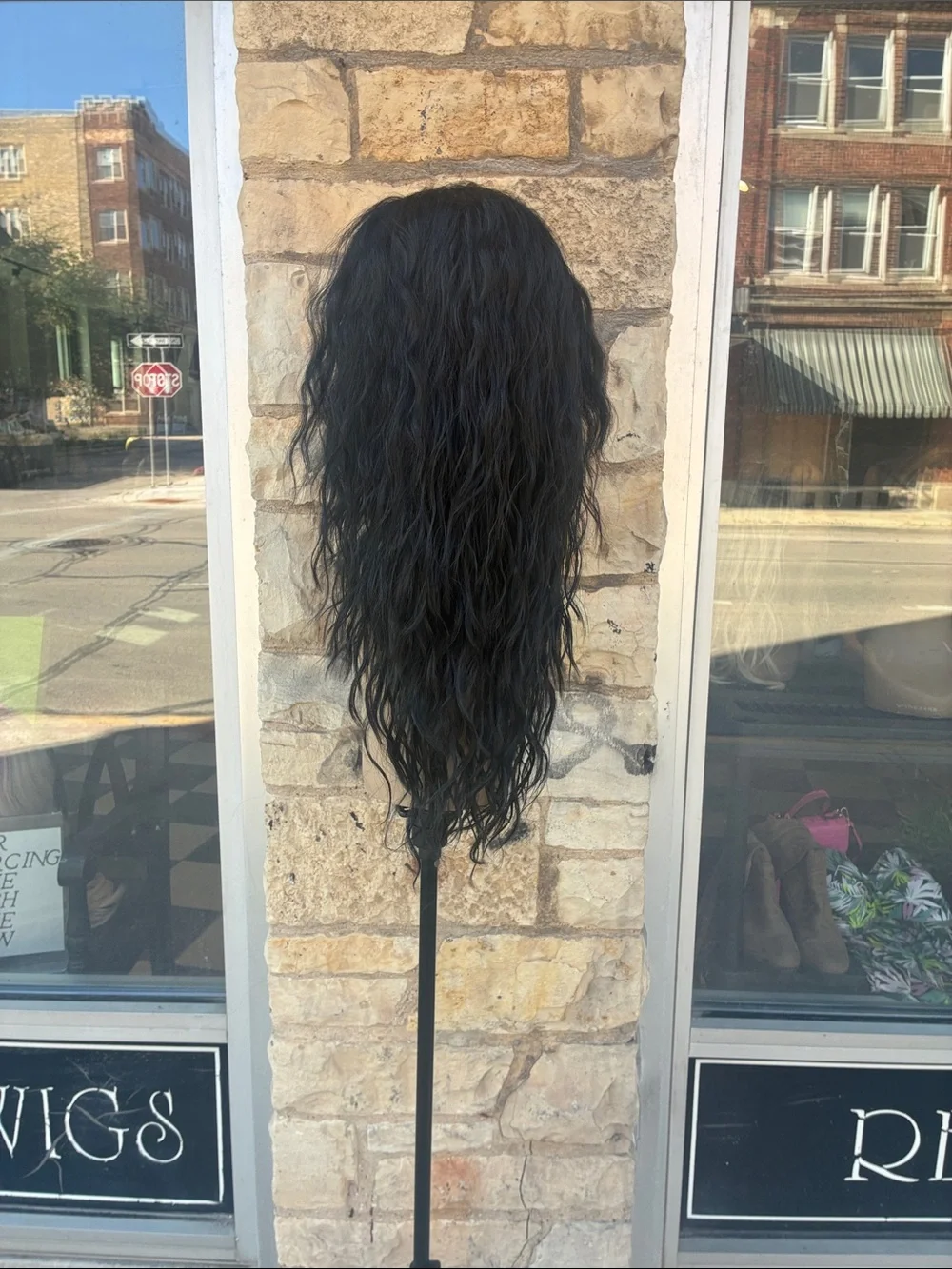 Long Black 20 inch Lace Front Wig